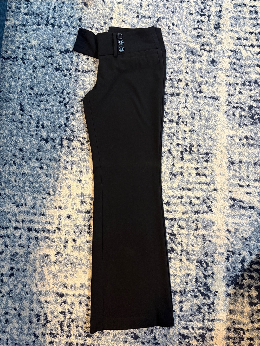 Star City Women’s Black Dress Pants with Button Waist - hemmed bottom I’m 4’11